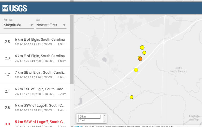 2 More Aftershocks Rattle South Carolina, Bringing Total To 6 Quakes In Less Than 1 Week