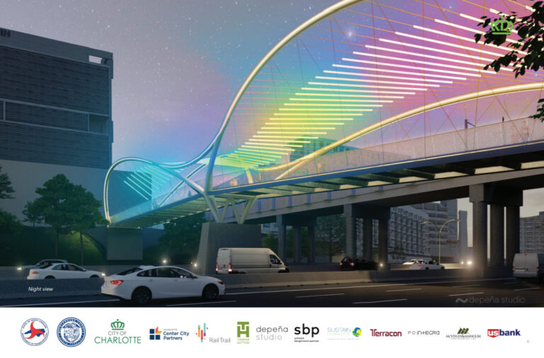 Charlotte Unveils New Plans For Futuristic $11 Million Pedestrian Bridge Over 277