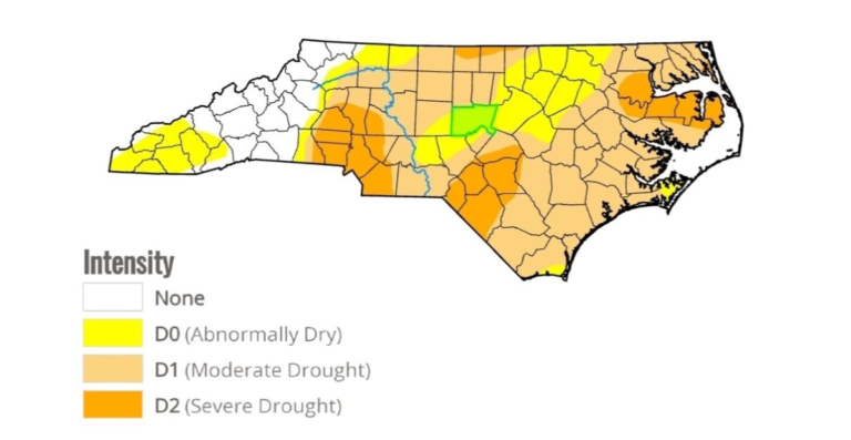 The Charlotte Region Just Reached D2 ‘Severe Drought’ Conditions