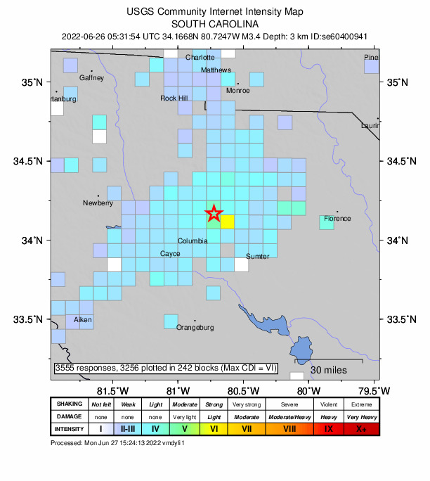 6 More Earthquakes Just Struck SC – The 3.4 Magnitude Quake Was Felt In Charlotte