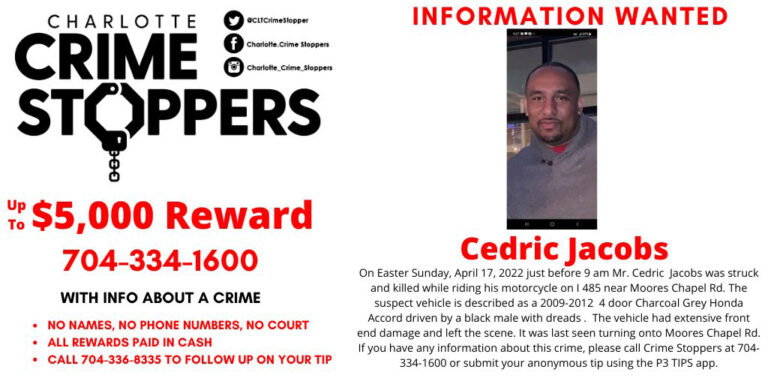 CMPD Offering Reward For Info Related To Deadly Hit-And-Run