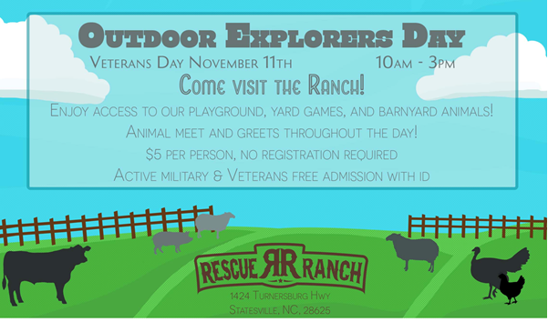 Rescue Ranch to host Outdoor Explorers Day, Veterans Day