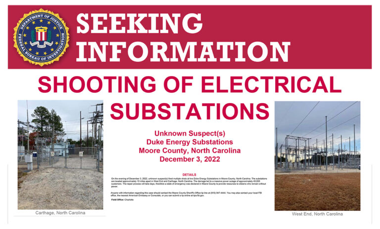 $75,000 Reward Now Offered For Information Surrounding Moore County Substation Attacks