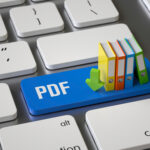 pdf key on the keyboard, 3d rendering,conceptual image