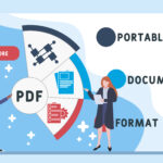 PDF – Portable Document Format acronym. business concept backgro