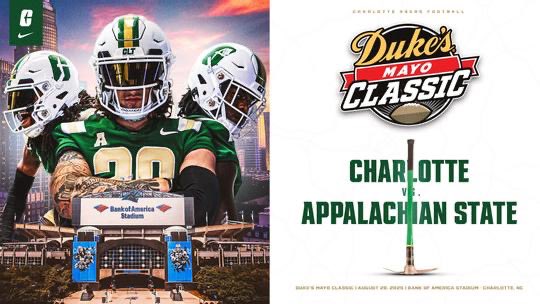 Charlotte 49ers Will Take On App State At The Bank of America Stadium