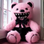 18Large Kawaii Creepy Pink Teddy Bear