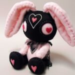 9Black Cute Emo Plush Bunny Plush