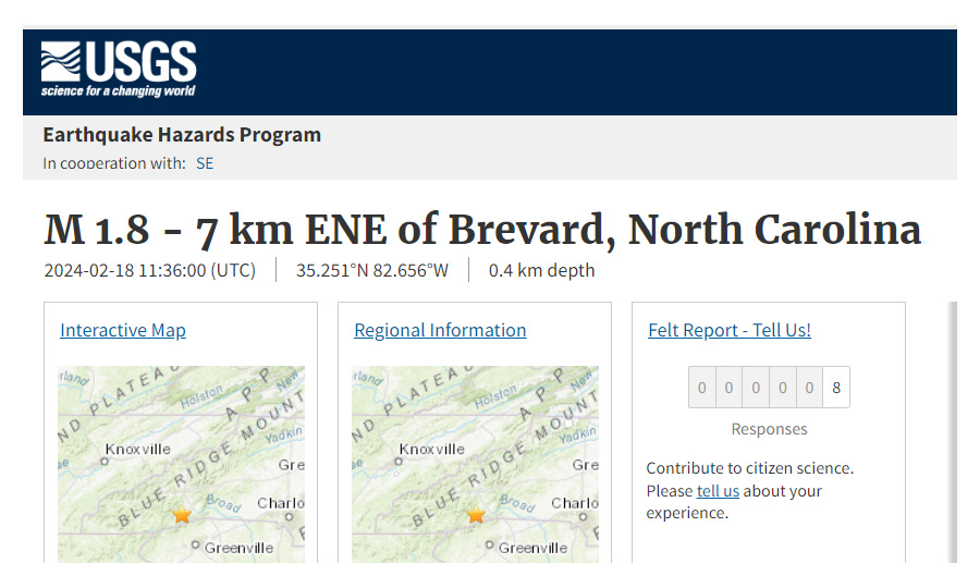Earthquake yesterday