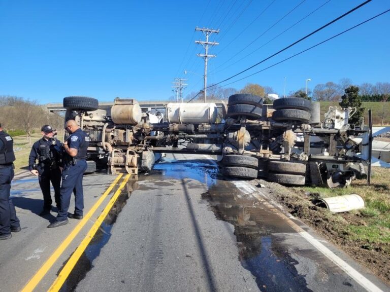 Overturned Cement Truck Causes Massive Traffic Delays Around Huntersville