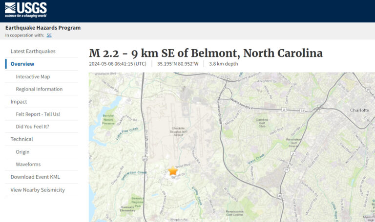 Magnitude 2.2 Earthquake Strikes Charlotte Just South Of The Airport