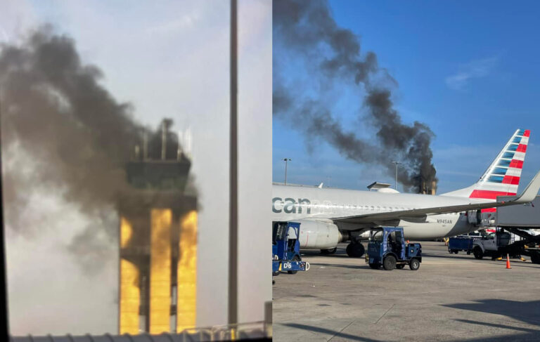 The Charlotte Douglas International Airport’s Old Tower Caught On Fire