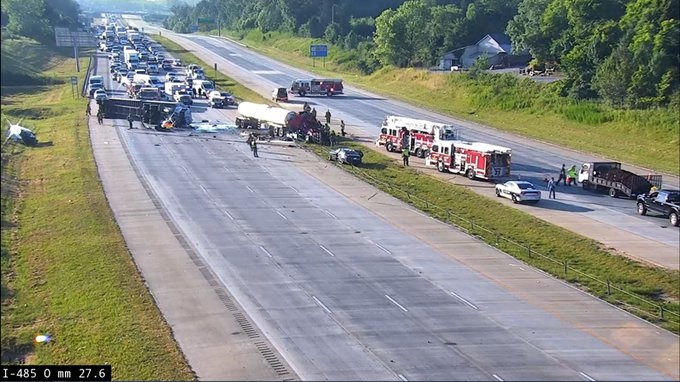 Massive Tanker Truck Crash Just Shut Down I-485 In Both Directions