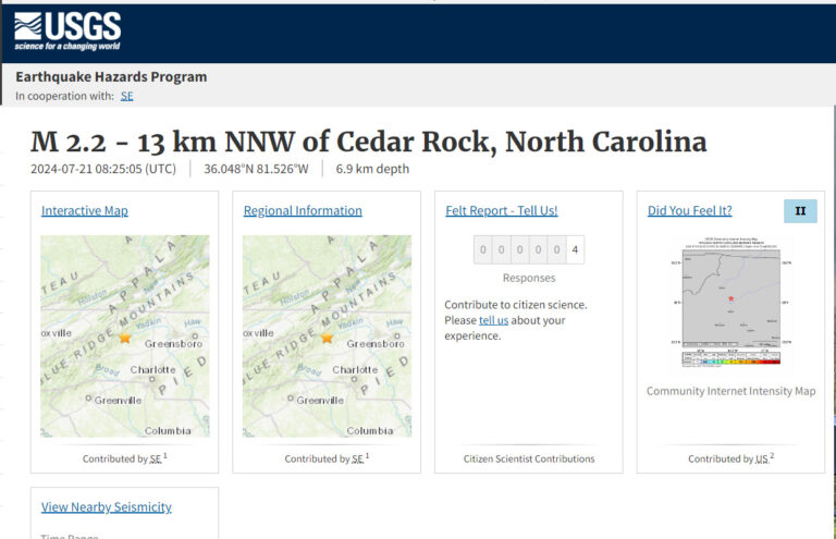 2.2 Magnitude Earthquake Just Struck Boone