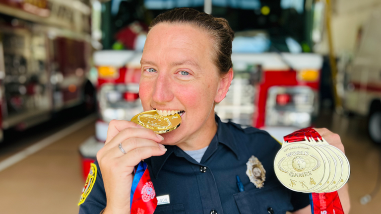 Charlotte Firefighter Wins 6 Gold Medals, Breaks 2 World Records at World Games