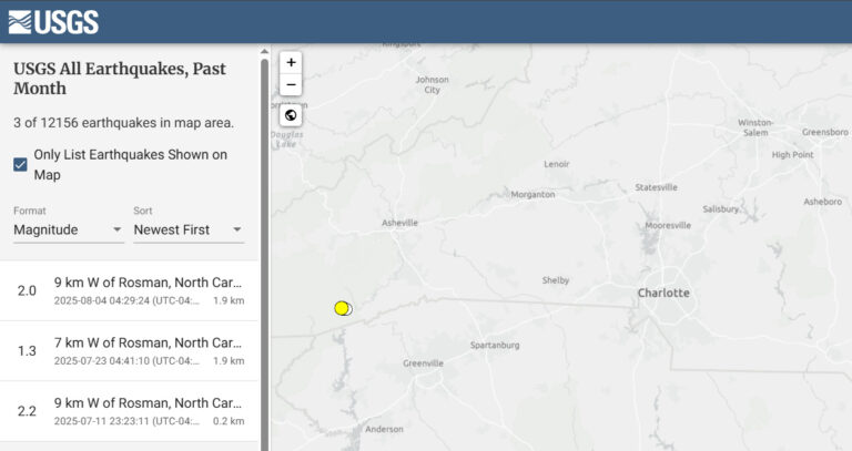 3rd Earthquakes Strikes NC Rainforest in Less Than 30 Days