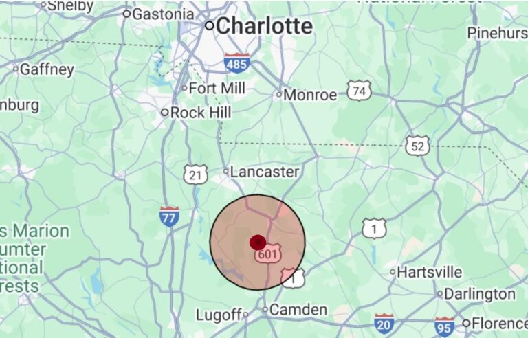Earthquake Strikes South of Charlotte in The Small Town of Kershaw, SC