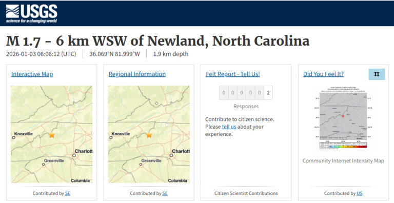 Another Earthquake Just Struck The NC Mountains
