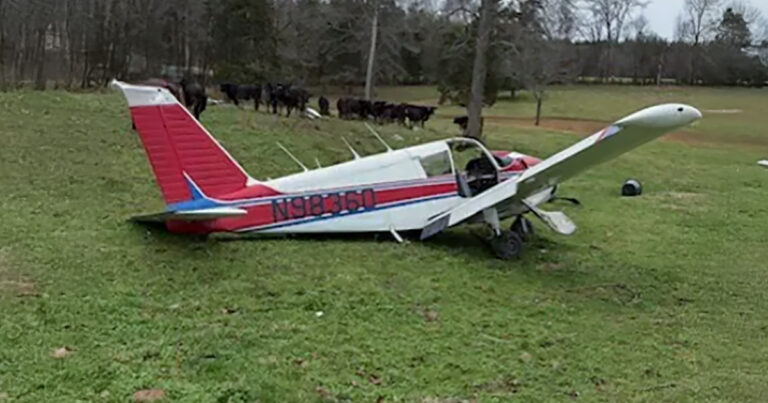 Plane Crashes Into Cow Pasture Near Charlotte – Two Airlifted To Hospital
