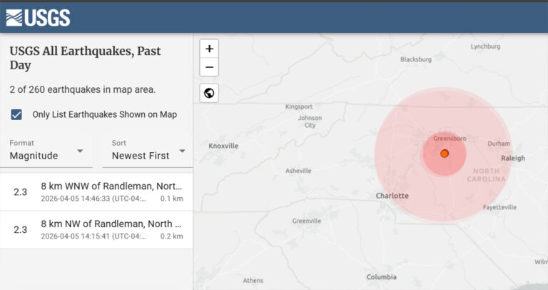 2 Earthquakes Struck NC This Weekend Between Charlotte and Greensboro