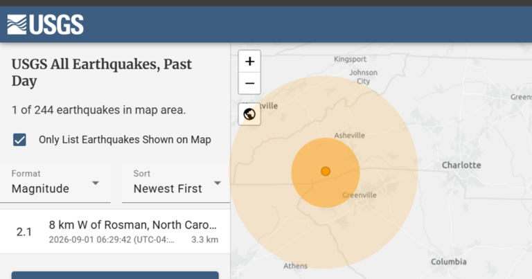 Another Earthquake Just Struck The North Carolina Rainforest